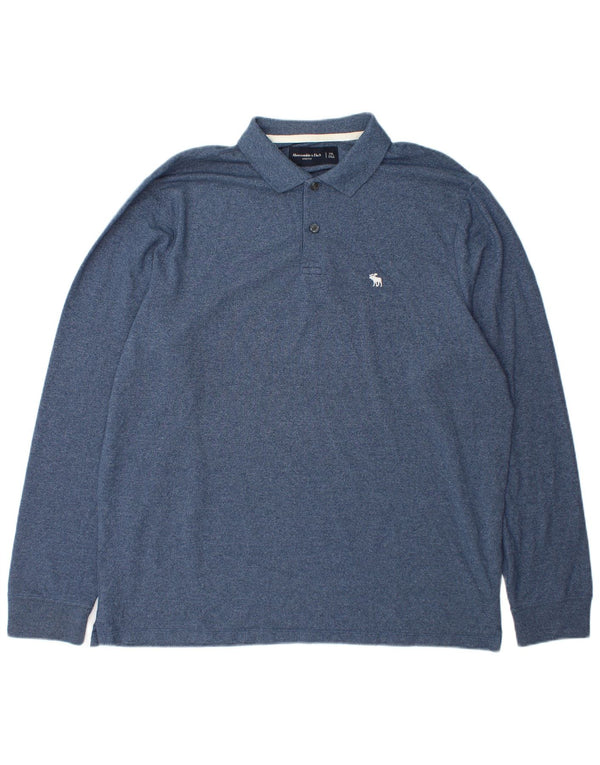 Abercrombie & Fitch Ανδρικό μακρυμάνικο μπλουζάκι πόλο 2XL μπλε βαμβακερό