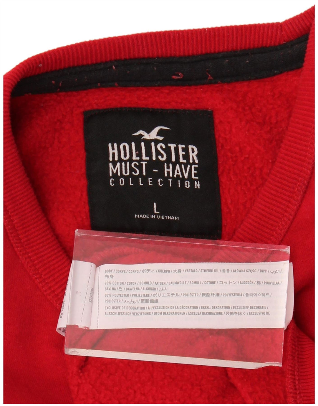 Ανδρικό γραφικό φούτερ HOLLISTER Jumper μεγάλο κόκκινο βαμβακερό