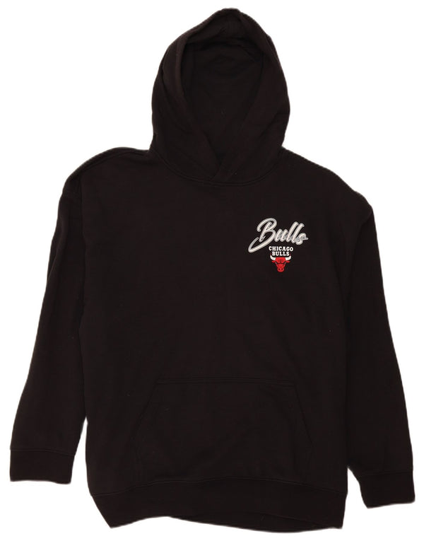 NBA Boys Chicago Bulls Graphic Loose Fit Hoodie Jumper 13-14 Years XL Black