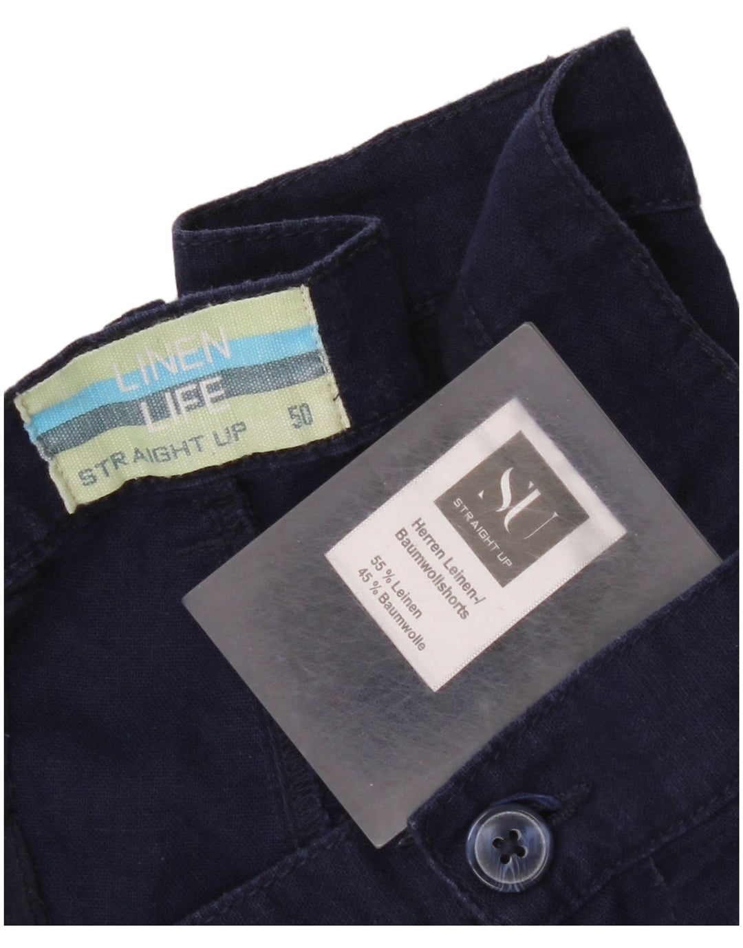 Vintage Ανδρικό Σορτς Chino IT 50 Large W36 Navy Blue Λινά