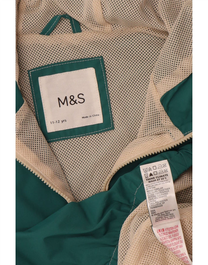 Marks & Spencer Boys Υπερμεγέθη μπουφάν βροχής με κουκούλα 11-12 ετών πράσινο