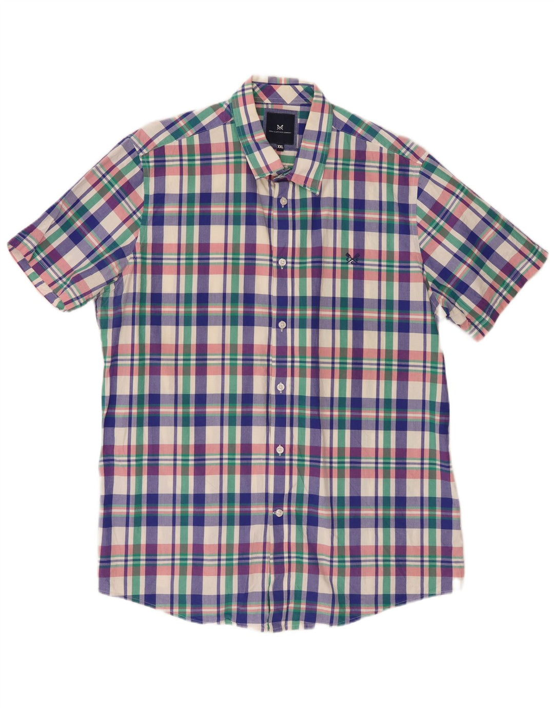 Ανδρικό κοντομάνικο πουκάμισο Crew Clothing 2XL Πολύχρωμο βαμβακερό καρό