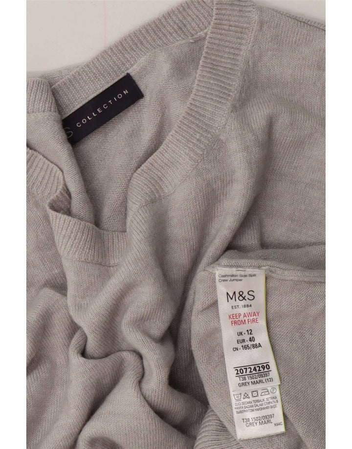 Marks & Spencer Γυναικείο πουλόβερ με λαιμόκοψη UK 12 Medium Grey