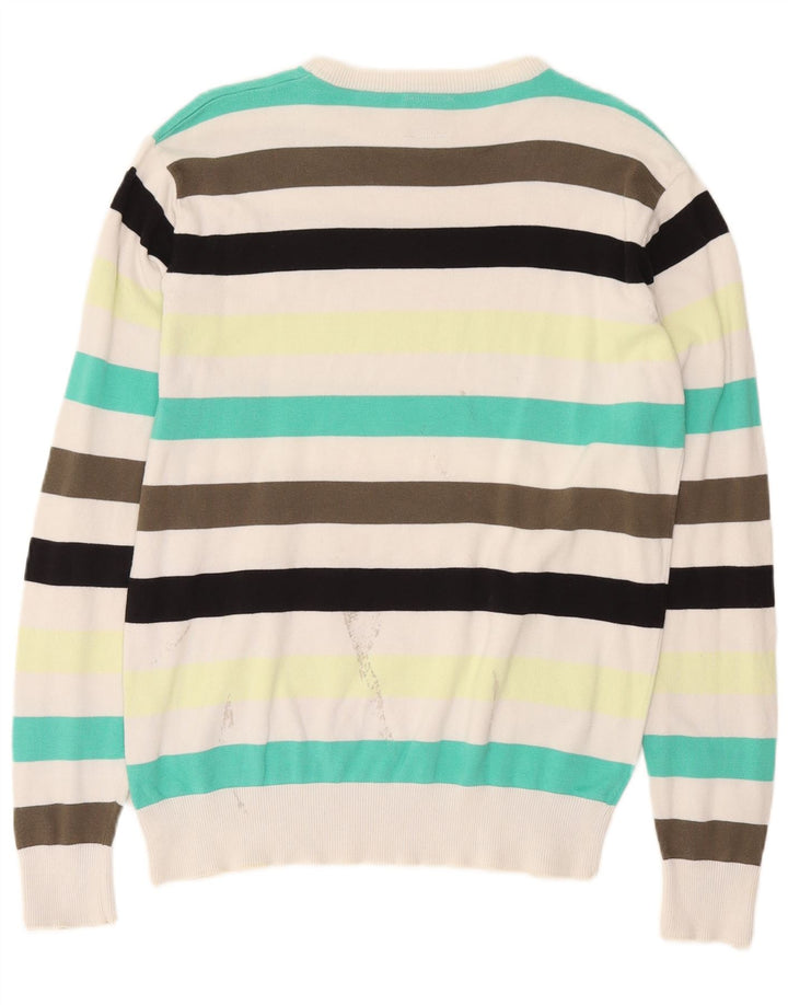 Jack & Jones Ανδρικό πουλόβερ με λαιμόκοψη μεγάλο, πολύχρωμο ριγέ