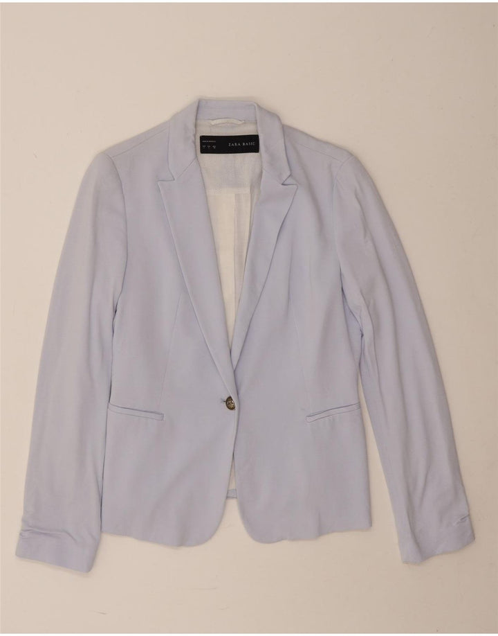 Zara Γυναικείο σακάκι 1 κουμπιού blazer UK 14 μεγάλο μπλε βισκόζη