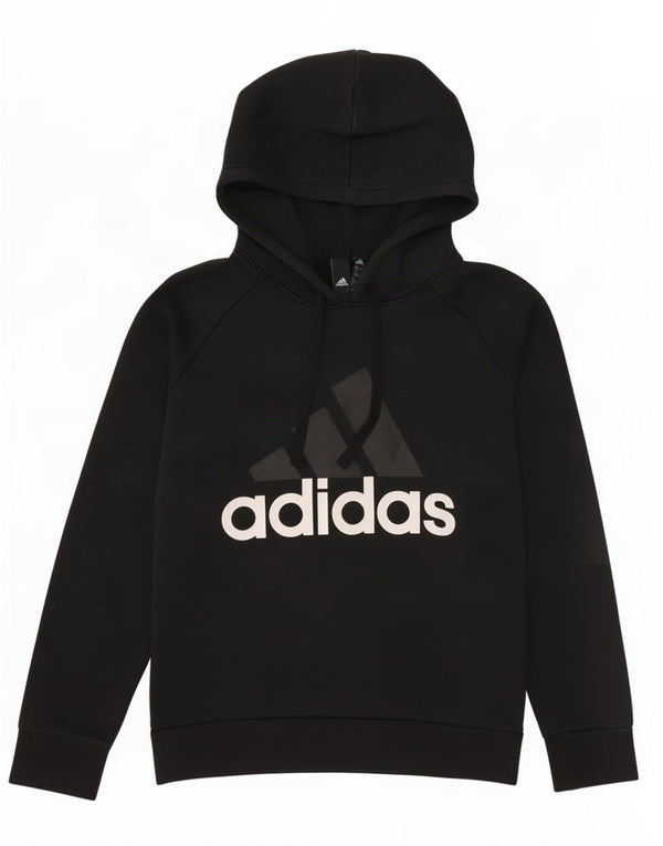 Γυναικείο Adidas Graphic Hoodie Jumper UK 12/14 μεσαίο μαύρο βαμβακερό