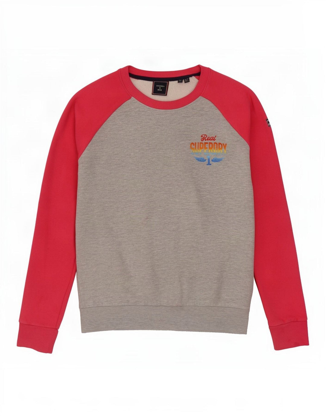 Superdry γυναικείο φούτερ μεγάλου μεγέθους Jumper UK 10 Small Grey Colourblock
