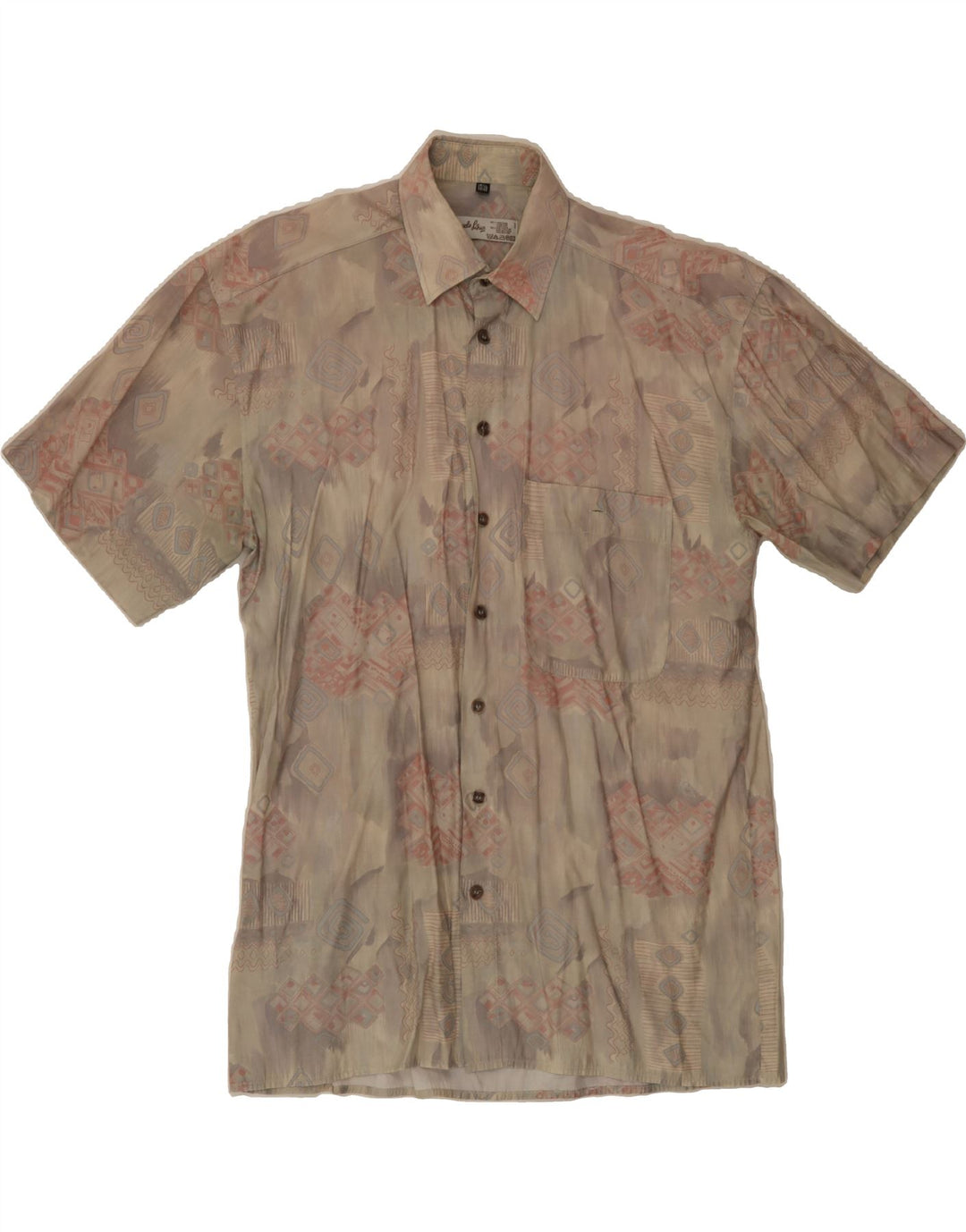 ANGELO LITRICO Mens Shirt Size 15 1/2 39/40 Medium Grey Geometric Vintage Angelo Litrico and Second-Hand Angelo Litrico from Messina Hembry 