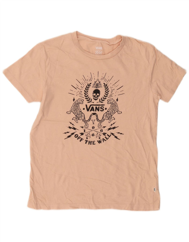 Γυναικείο γραφικό μπλουζάκι VANS Top UK 10 Small Pink Βαμβακερό