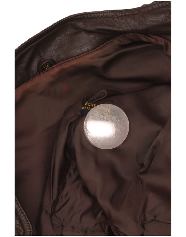 Vintage Ανδρικό Bomber Δερμάτινο Μπουφάν EU 54 2XL Καφέ Δερμάτινο