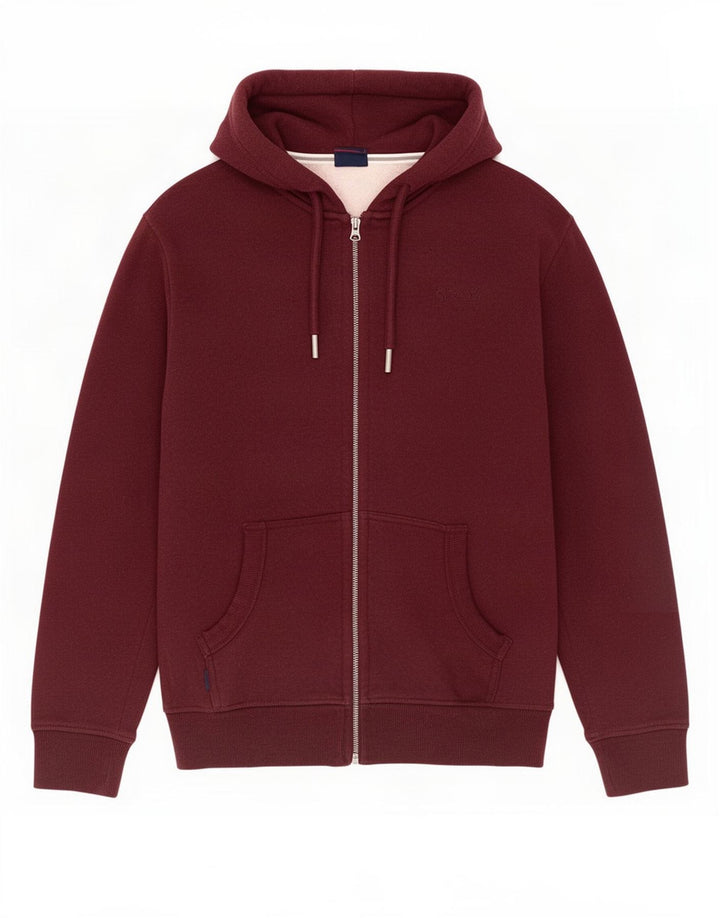 Ανδρικό πουλόβερ με κουκούλα με φερμουάρ Superdry, μεσαίο βαμβακερό χρώμα