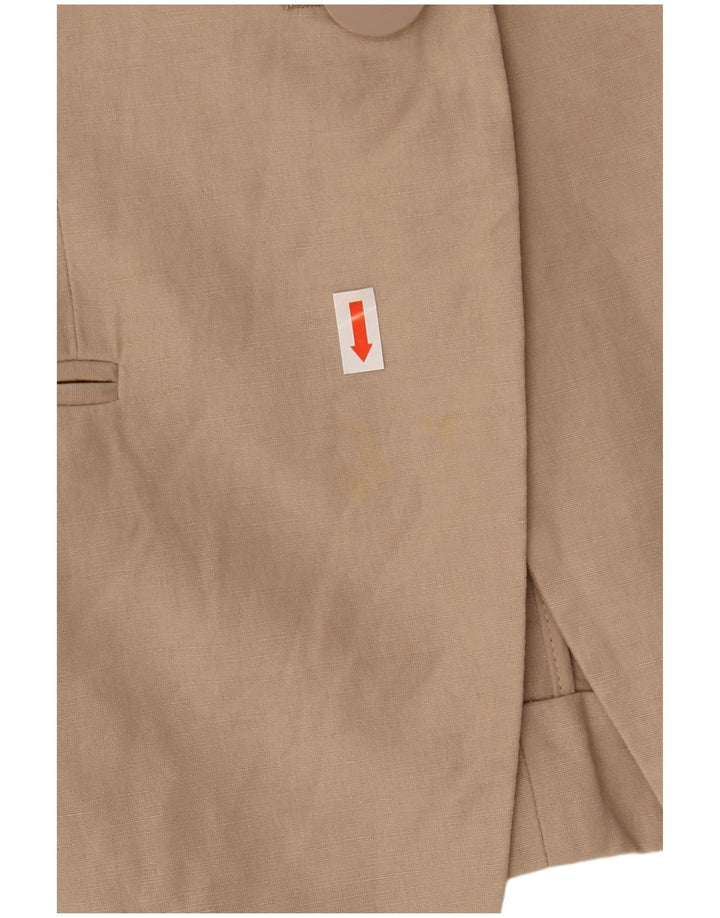 Armani Γυναικείο σακάκι με 1 κουμπί UK 10 Small Beige βαμβακερό