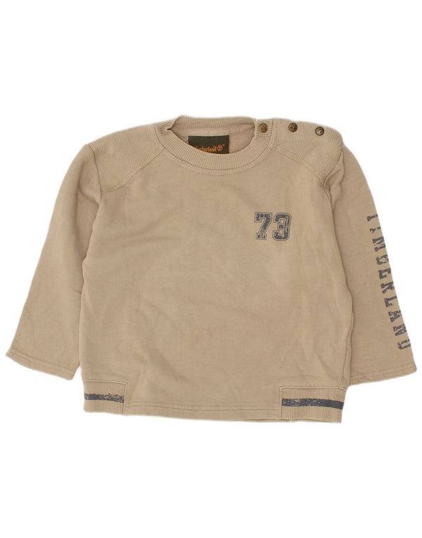 Γραφικό Φούτερ Timberland Boys Jumper 2-3 ετών Μπεζ βαμβακερό