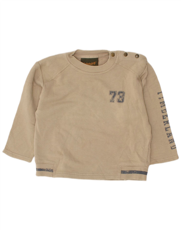 Γραφικό Φούτερ Timberland Boys Jumper 2-3 ετών Μπεζ βαμβακερό