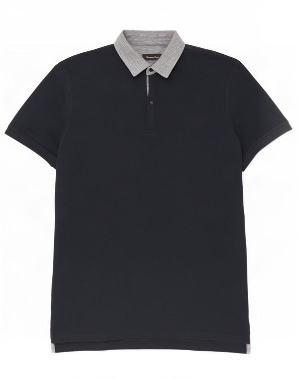 Ανδρικό μπλουζάκι πόλο Massimo Dutti, Casual Fit XL Navy Blue Colourblock