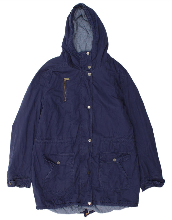 Γυναικείο μπουφάν Parka με κουκούλα Fat Face UK 18 XL Navy Blue Cotton