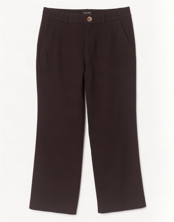Massimo Dutti Γυναικείο ίσιο κομμένο παντελόνι EU 40 Medium W30 L24 Μαύρο