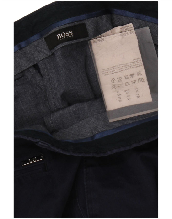 Ανδρικό HUGO BOSS Slim παντελόνι Chino EU 50 Large W34 L32 Navy Blue Cotton