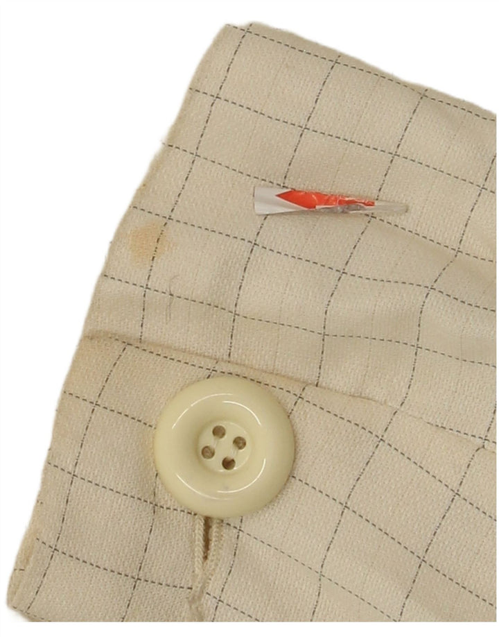 Vintage γυναικείο σακάκι με 4 κουμπιά σακάκι IT 44 Medium Off White Check Viscose