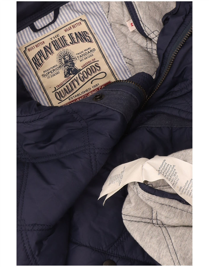 Ανδρικό καπιτονέ μπουφάν Replay UK 38 Medium Navy Blue Polyamide