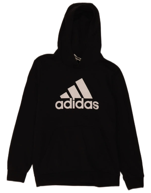 Adidas Boys Graphic Hoodie Jumper 15-16 ετών Μαύρο βαμβακερό