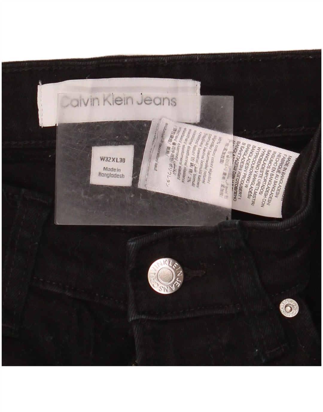 Calvin Klein Ανδρικό Skinny Jeans W32 L30 Μαύρο βαμβακερό