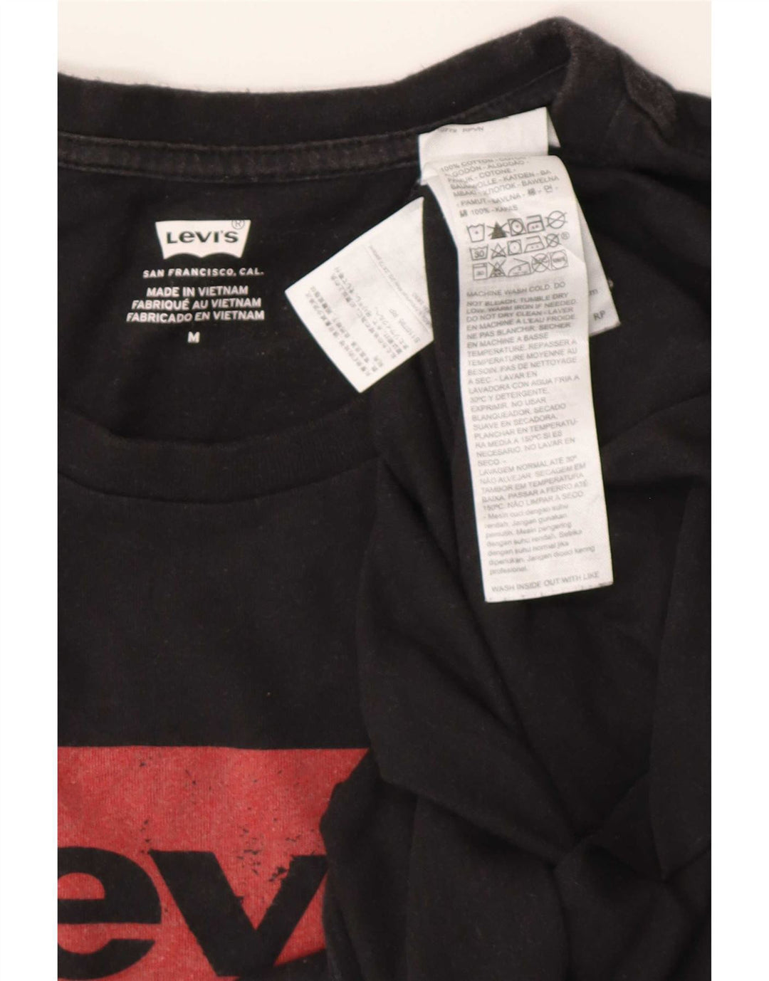 Ανδρικό γραφικό T-Shirt Levi's Top Μεσαίο μαύρο βαμβακερό