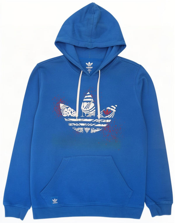 Ανδρικό γραφικό κουκούλα Adidas Μικρό μπλε βαμβακερό