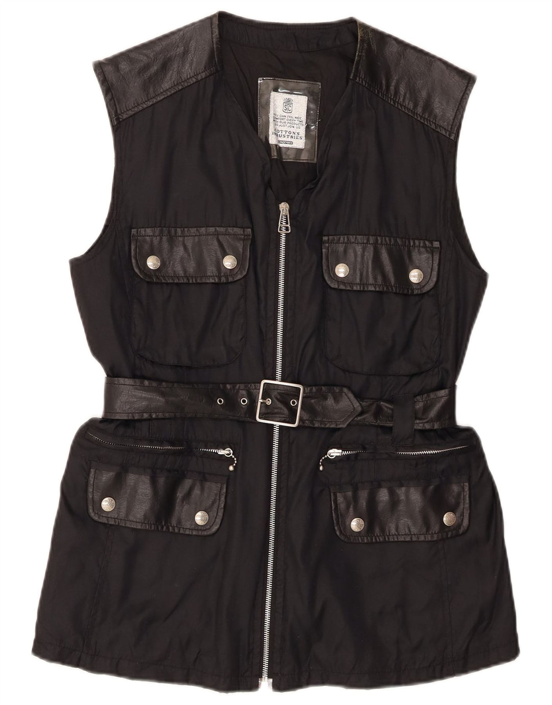Cotton's Industries Womens Utility Gilet UK 14 Medium Black Polyamide