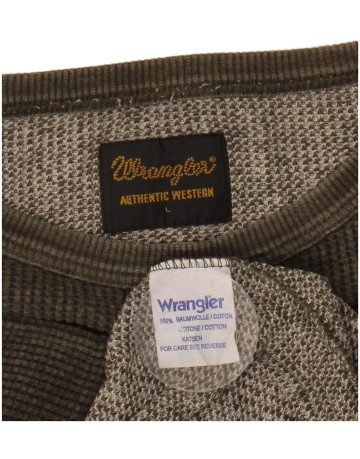 Ανδρικό T-Shirt Wrangler Top Large Khaki Cotton