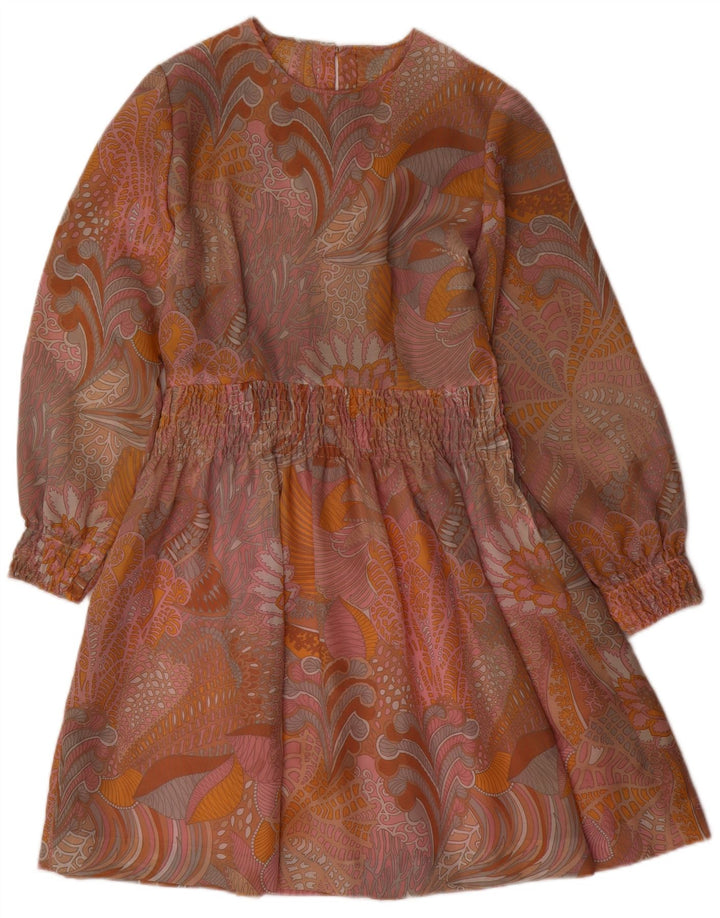 VINTAGE Γυναικείο μακρυμάνικο φόρεμα A-Line UK 12 μεσαίο πολύχρωμο Paisley