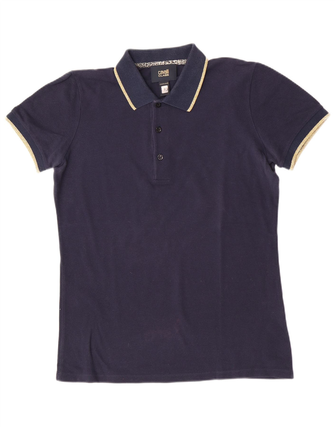 Ανδρικό πουκάμισο πόλο Roberto Cavalli Μικρό Βαμβακερό Navy Blue