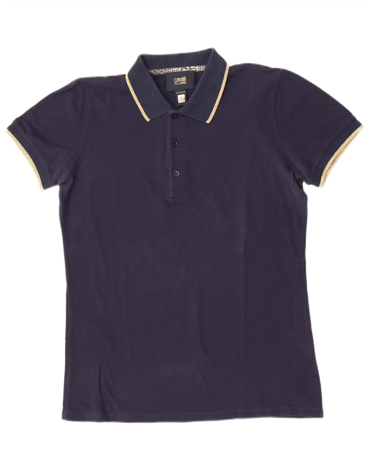 Ανδρικό πουκάμισο πόλο Roberto Cavalli Μικρό Βαμβακερό Navy Blue