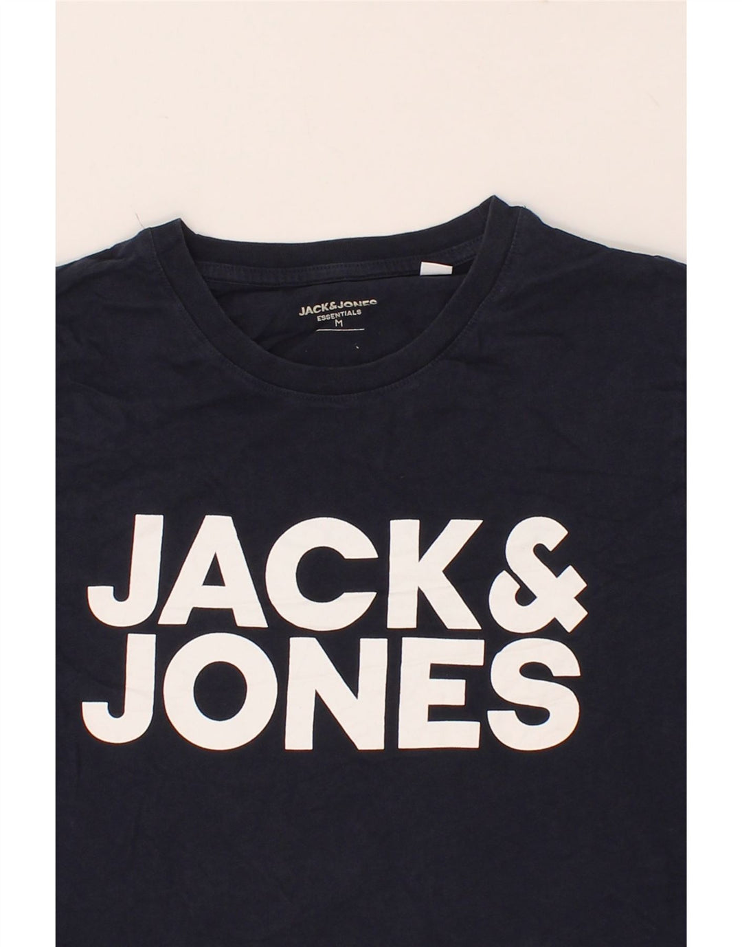 JACK & JONES Mens Graphic T-Shirt Top Medium Navy Blue Cotton Vintage Jack & Jones and Second-Hand Jack & Jones from Messina Hembry 
