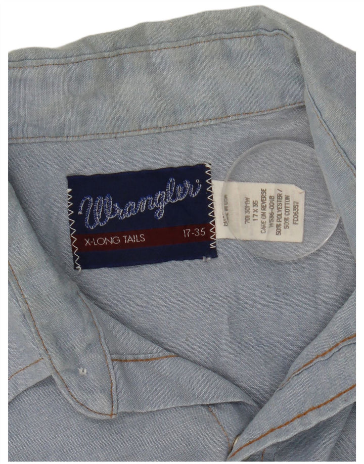 Ανδρικό πουκάμισο Western Wrangler 17 XL Μπλε Πολυεστέρας