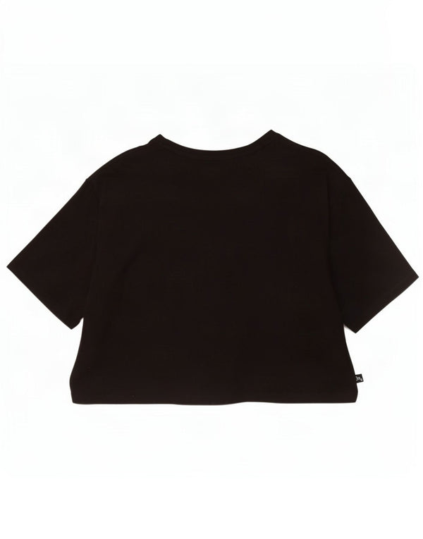 Puma Womens Crop Graphic T-Shirt Top UK 16 Large Black Cotton