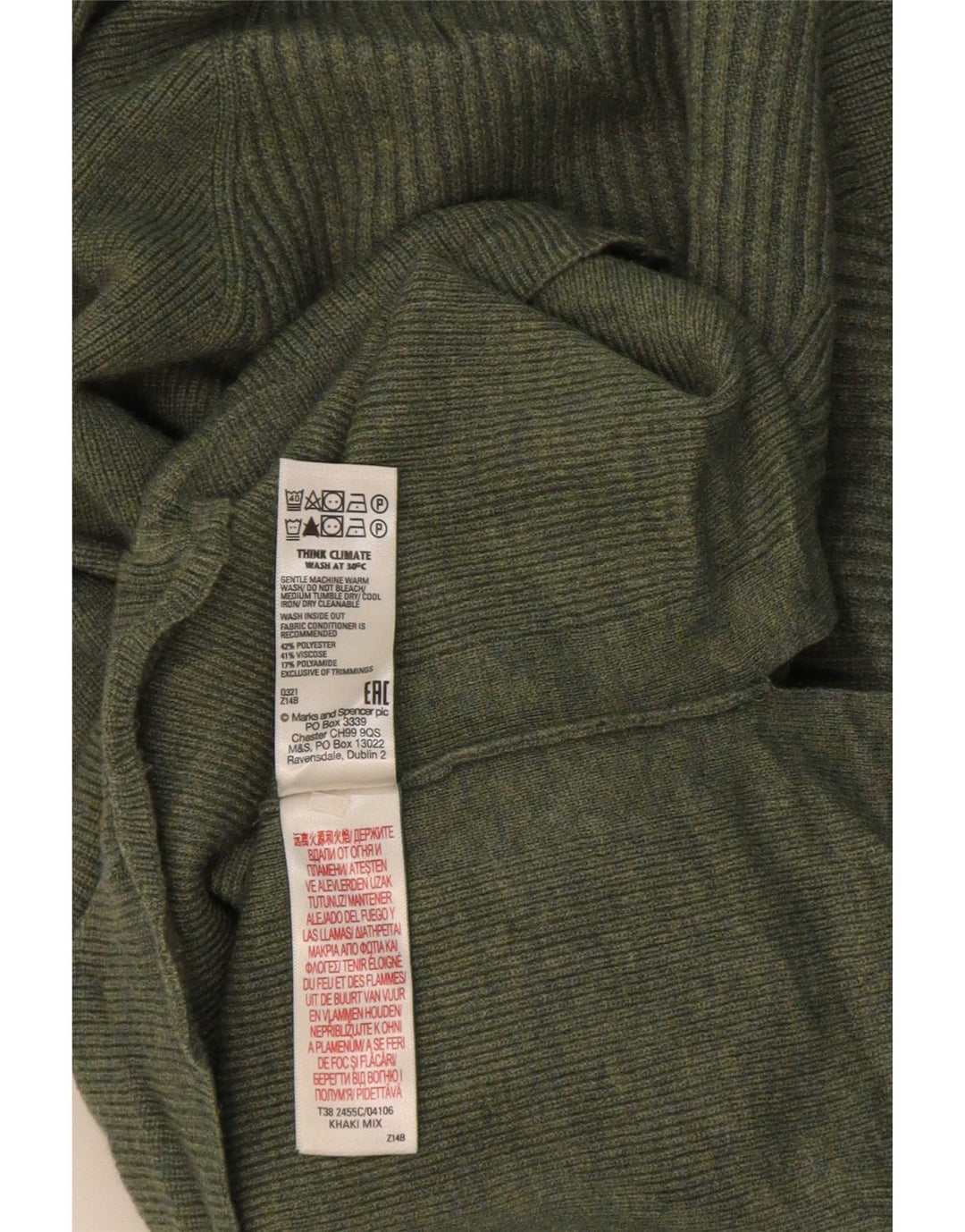 Marks & Spencer Γυναικείο πουλόβερ με λαιμό χελώνα UK 14 Μεσαίο πράσινο