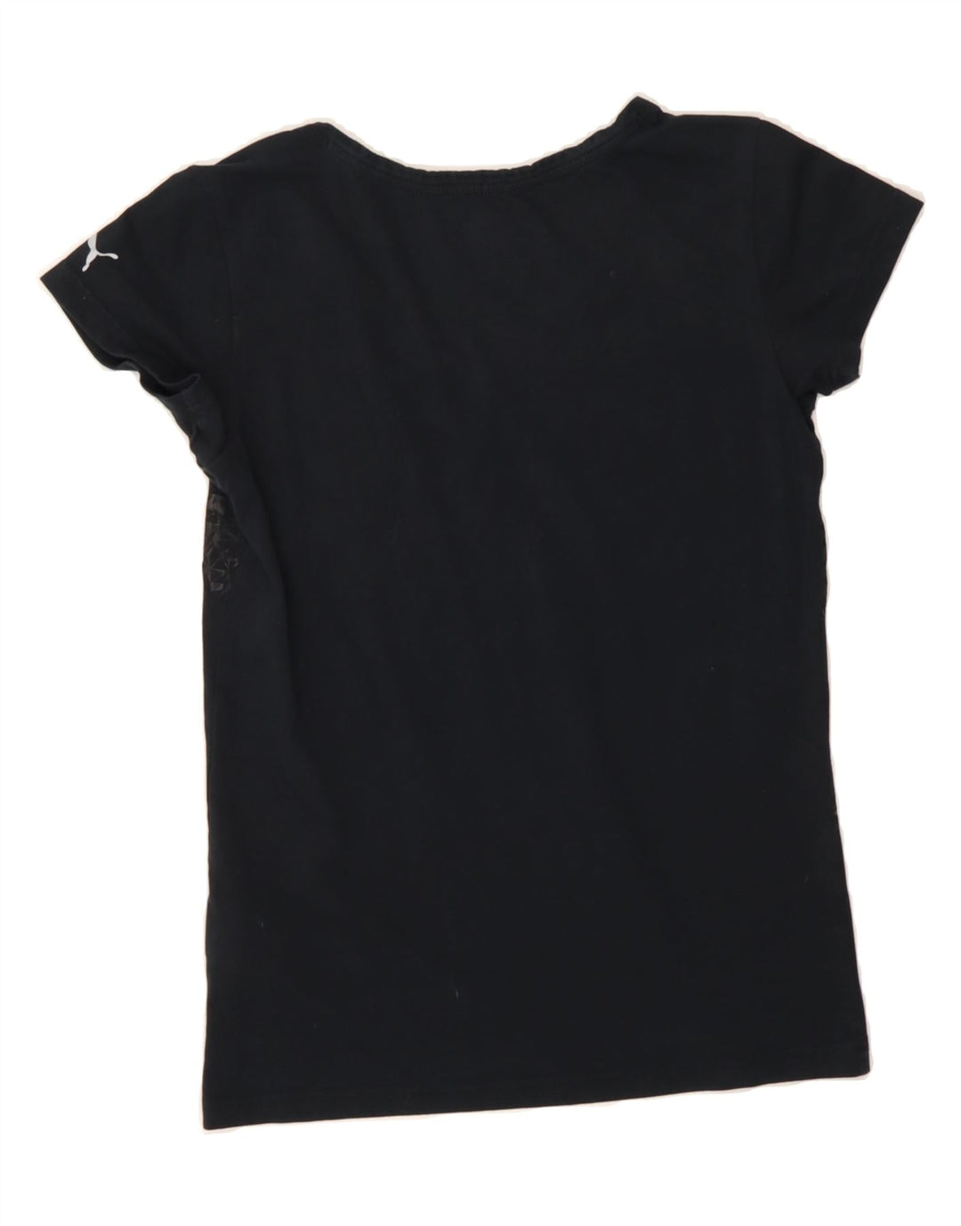 PUMA Womens T-Shirt Top UK 14 Medium Black Geometric Cotton Vintage Puma and Second-Hand Puma from Messina Hembry 