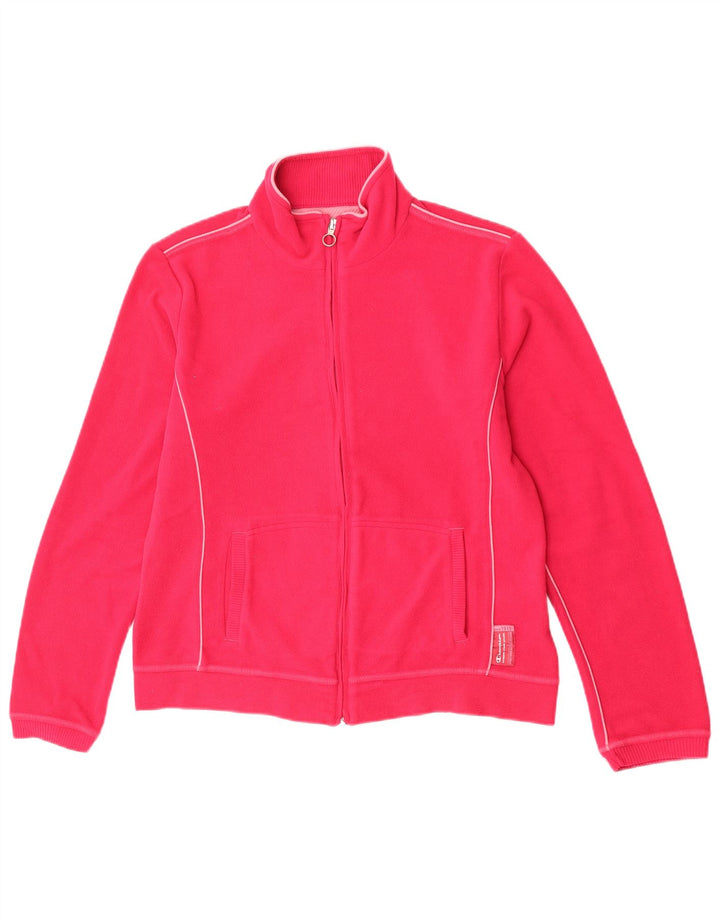 Champion γυναικείο μπουφάν με φερμουάρ Fleece UK 16 μεγάλο ροζ πολυεστέρα
