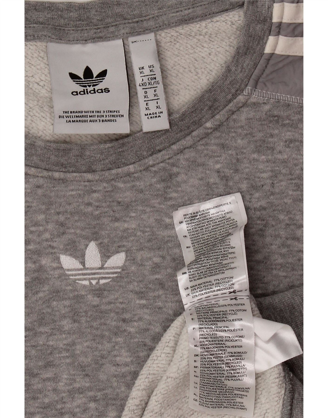 Ανδρικό φούτερ ADIDAS Jumper XL Γκρι βαμβακερό
