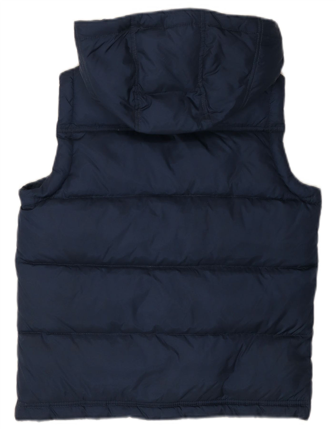 BENETTON Boys Hooded Gilet 11-12 Years 2XL Navy Blue Polyamide