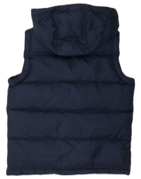BENETTON Boys Hooded Gilet 11-12 Years 2XL Navy Blue Polyamide