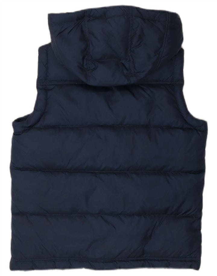 BENETTON Boys Hooded Gilet 11-12 Years 2XL Navy Blue Polyamide