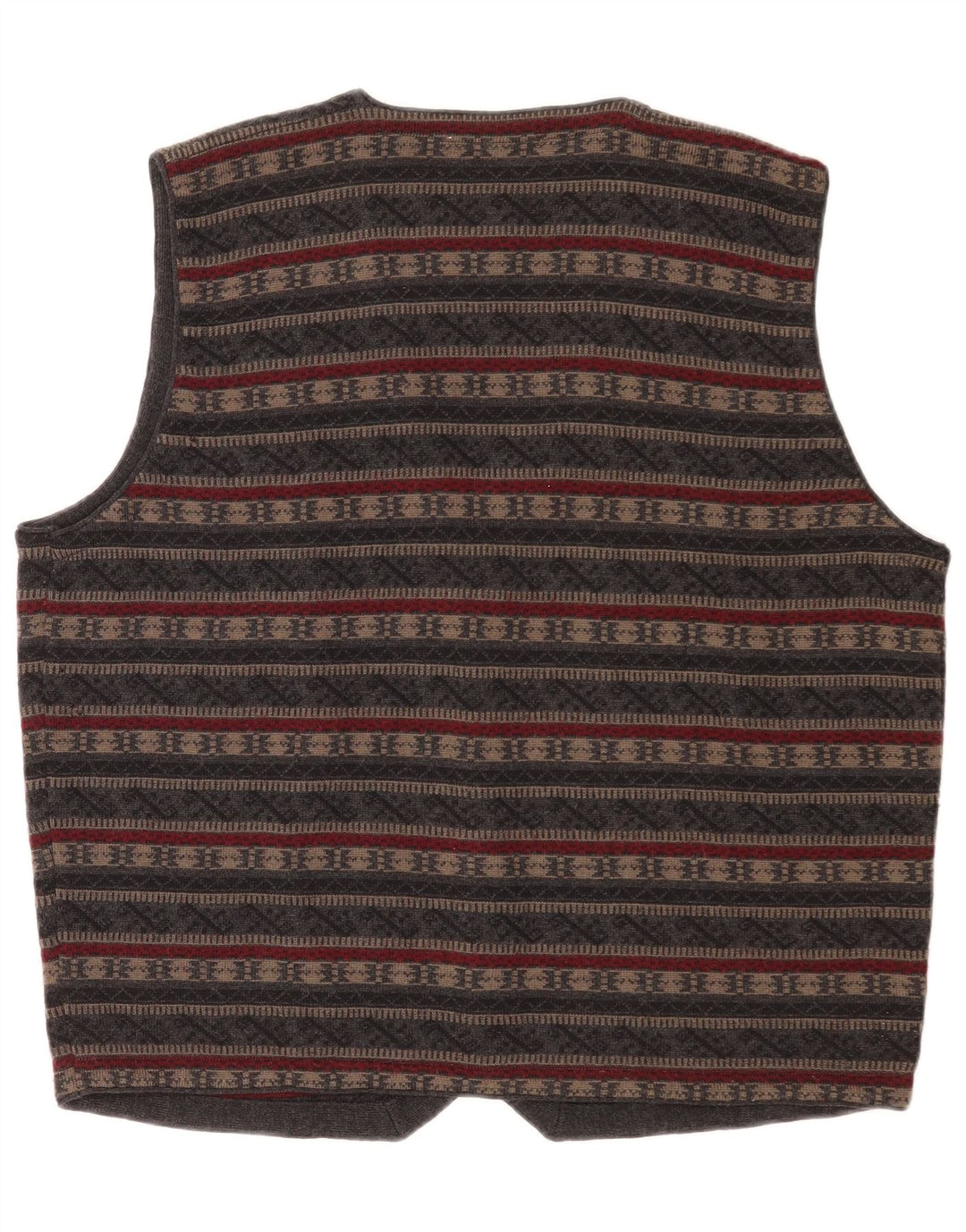 Vintage ανδρικό πλεκτό γιλέκο Medium Grey Fair Isle Virgin Wool