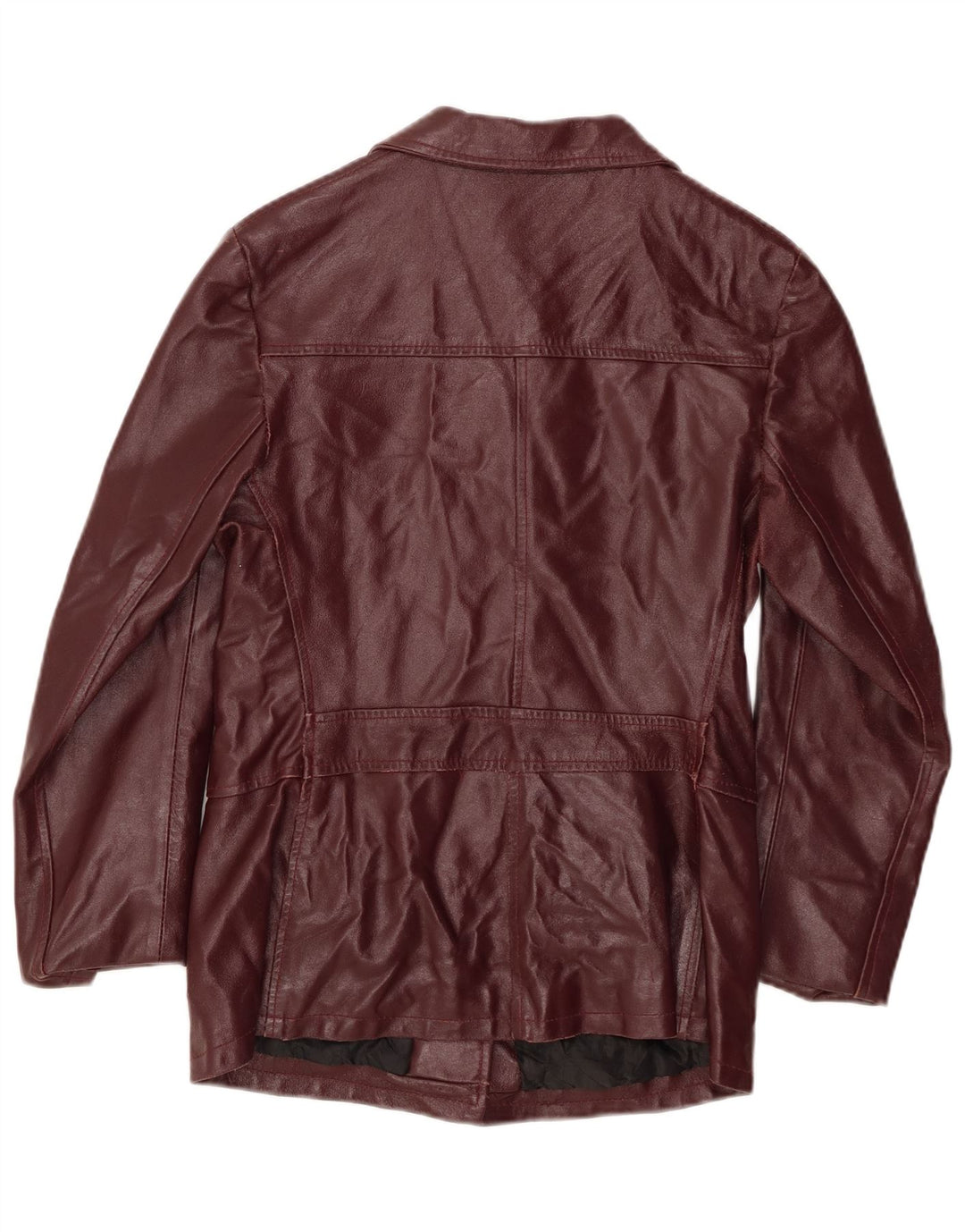 PLEASE Γυναικείο Δερμάτινο Μπουφάν UK 12 Medium Burgundy