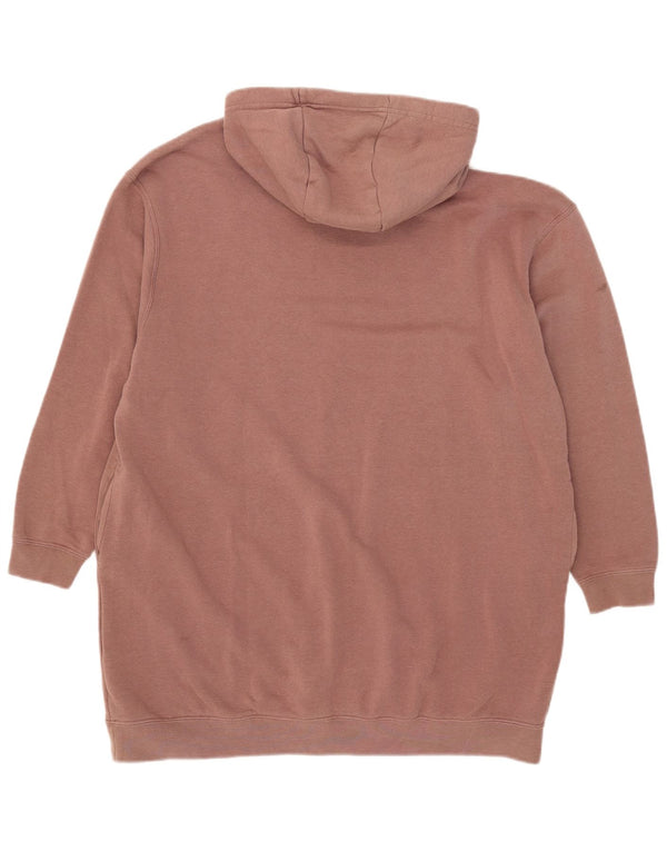 Nike Γυναικείο Longline Graphic Hoodie Jumper UK 14 Medium Brown