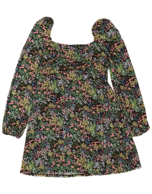 Topshop Womens Off Shoulder Dress UK 14 Large Multicoloured Floral