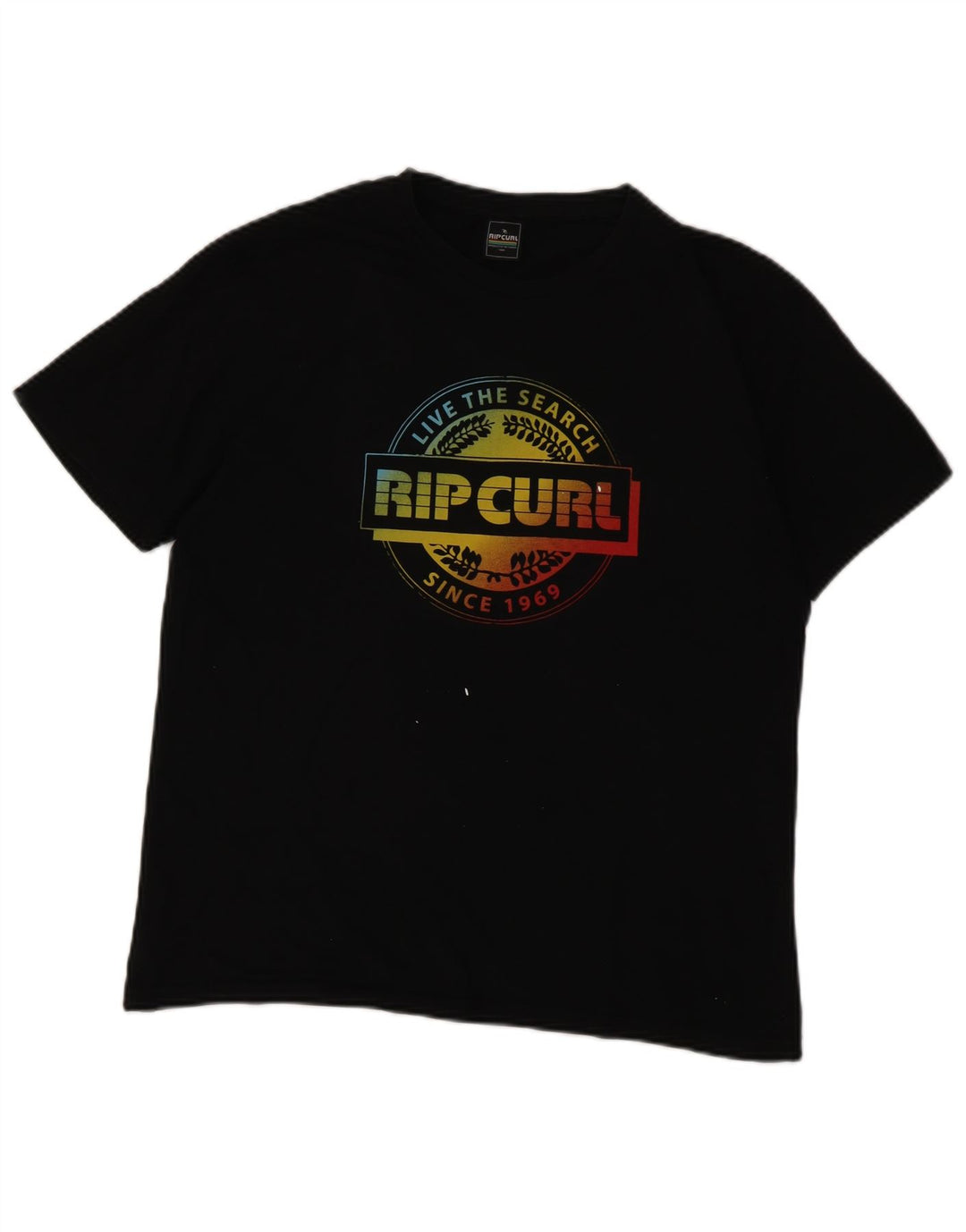 Ανδρικό γραφικό μπλουζάκι Rip Curl Top Μεσαίο μαύρο βαμβακερό