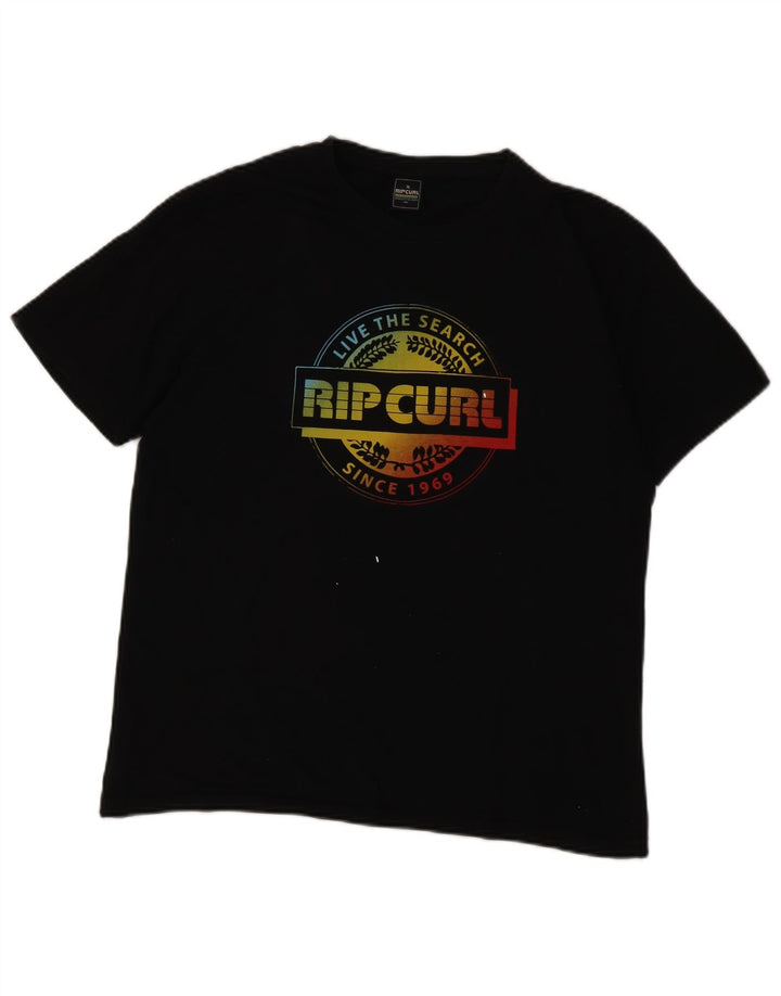 Ανδρικό γραφικό μπλουζάκι Rip Curl Top Μεσαίο μαύρο βαμβακερό