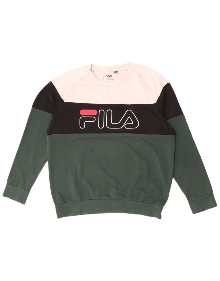 Ανδρικό γραφικό φούτερ Fila Jumper XL Green Colourblock